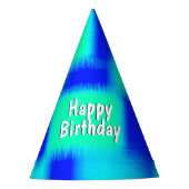 Blauw en groen patchwork feesthoedjes (Voorkant)