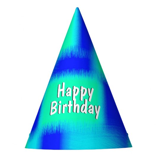 Blauw en groen patchwork feesthoedjes (Voorkant)