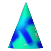 Blauw en groen patchwork feesthoedjes (Links)