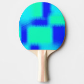 Blauw en groen patchwork tafeltennisbatje (Voorkant)