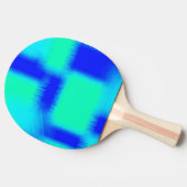 Blauw en groen patchwork tafeltennisbatje (Zijkant)
