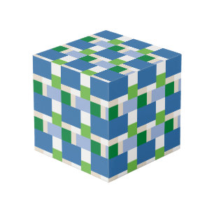 blauw en groen patroon kubus