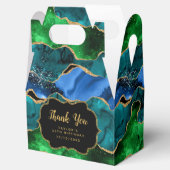 Blauw en Groen Peacock Agaat Verjaardag Dank u Bedankdoosjes (Geopend)