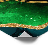 Blauw en Groen Peacock Agaat Verjaardag Welkom Poster (Hoek)