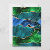 Blauw en Groen Peacock Agaat Zoet Zestien Bedankkaart (Achterkant)