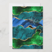 Blauw en Groen Peacock Agaat Zoet Zestien Kaart (Achterkant)