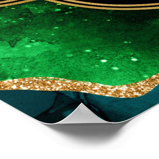 Blauw en Groen Peacock Agaat Zoet Zestien Welkom Poster (Hoek)