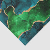 Blauw en groen Peacock Faux Glitter Agate Tissuepapier (Detail)