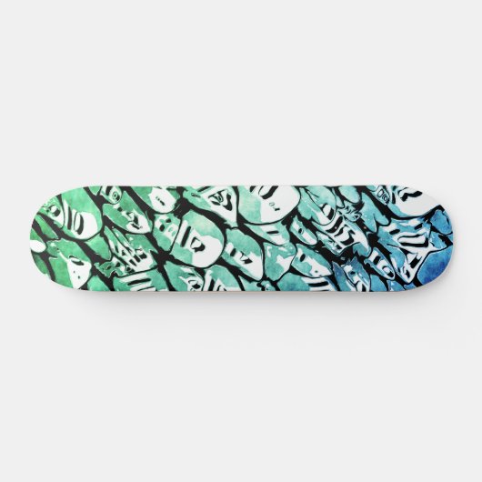 Blauw en groen persoonlijk skateboard (Horizontaal)