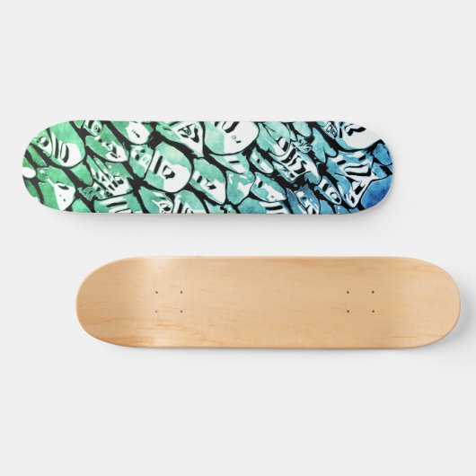 Blauw en groen persoonlijk skateboard (Horizontaal)