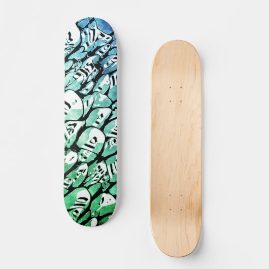 Blauw en groen persoonlijk skateboard (Voorkant)