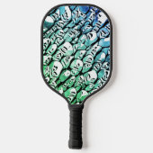 Blauw en groen pickleball paddle (Achterkant)