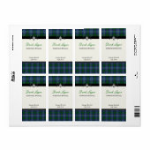 Blauw en Groen Plaid Home gebrouwen bier Etiketten (Full Sheet)
