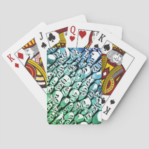 Blauw en groen pokerkaarten