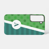 Blauw en Groen Polka Dot en Streeppatroon Samsung Galaxy Hoesje (Achterkant horizontaal)