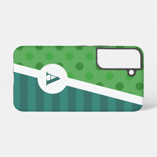 Blauw en Groen Polka Dot en Streeppatroon Samsung Galaxy Hoesje (Achterkant horizontaal)