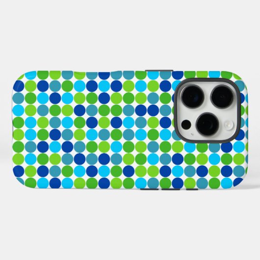 Blauw en Groen Polka Dot iPhone 7 hoesje (Achterkant (horizontaal))