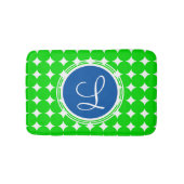 Blauw- en Groen Polka Dot Monogram Badmat (Voorkant)