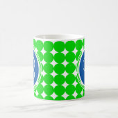 Blauw- en Groen Polka Dot Monogram Koffiemok (Center)