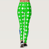 Blauw- en Groen Polka Dot Monogram Leggings (Achterkant)