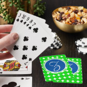 Blauw- en Groen Polka Dot Monogram Pokerkaarten (Insitu)
