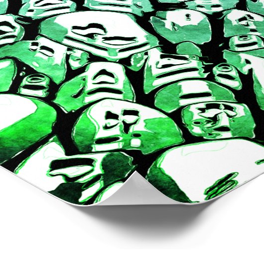 Blauw en groen poster (Hoek)