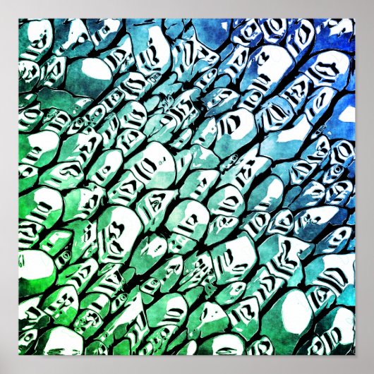 Blauw en groen poster (Voorkant)