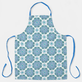 Blauw en groen print Schort