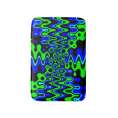 Blauw en groen Psychedelic Art Bath Mat (Voorkant Verticaal)