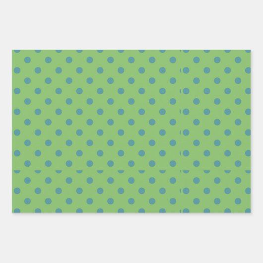 Blauw en groen puntontwerp inpakpapier vel (Voorkant 2)