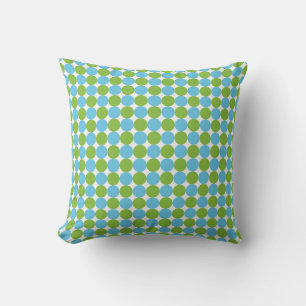 Blauw en groen puntpatroon kussen