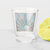 Blauw en groen reuzenrad shot glas (Achterkant)