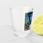 Blauw en groen reuzenrad shot glas (Links)