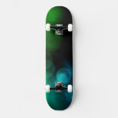 Blauw en groen rokerachtig Abstract skateboard (Voorkant)