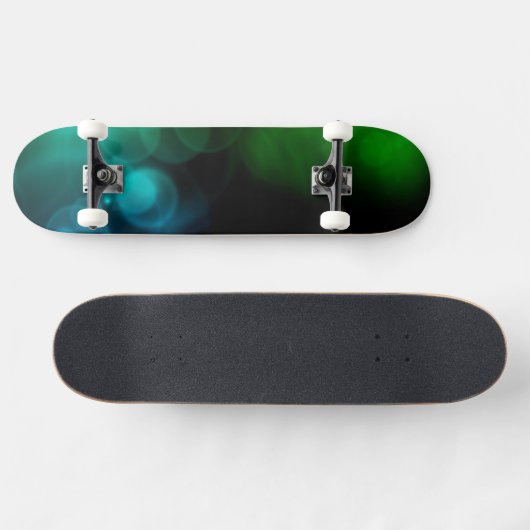 Blauw en groen rokerachtig Abstract skateboard (Horizontaal)