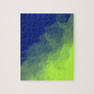 Blauw en groen rokerig patroon legpuzzel
