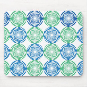 Blauw en groen rond ontwerp muismat