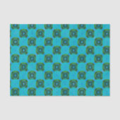 Blauw en groen Rwanda Afrikaanse stammenpatroon Tissuepapier (Voorkant)