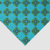 Blauw en groen Rwanda Afrikaanse stammenpatroon Tissuepapier (Detail)