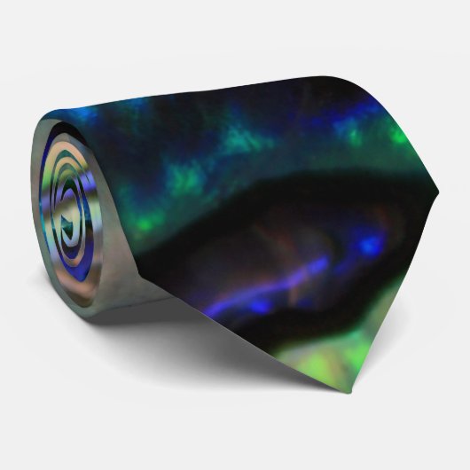 Blauw en groen schelpontwerp stropdas (Opgerold)