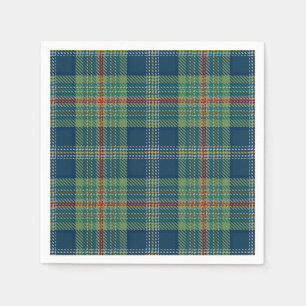 Blauw en groen Schots tartan geruit Servet