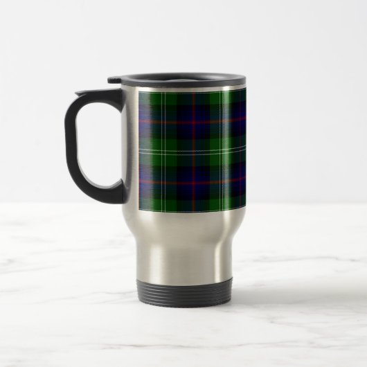 Blauw en groen Schotse lan Sutherland Tartan Reisbeker (Links)