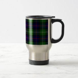 Blauw en groen Schotse lan Sutherland Tartan Reisbeker