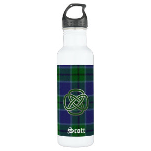 Blauw en groen Scott Tartan Pset Waterfles
