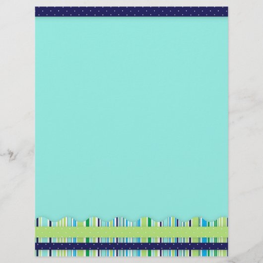 Blauw en groen Snoep Striped Letterhead (Voorkant)
