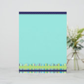 Blauw en groen Snoep Striped Letterhead (Staand voorkant)