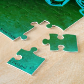 Blauw en groen Snowflake Foto Jigzaag Puzzle Legpuzzel (Zijkant)