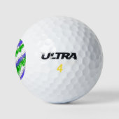 Blauw en Groen Splatter verhit Golfballen (Logo)