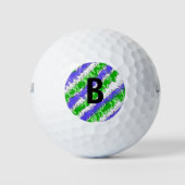 Blauw en Groen Splatter verhit Golfballen (Voorkant)