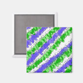 Blauw en Groen Splatter verhit Magneet (Voorkant / Achterkant)